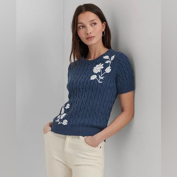 LAUREN RALPH LAUREN
Women's Embroidered Cable-Knit Sweater - Picture 1 of 8